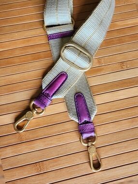 Marc Jacobs Webbing Crossbody Strap with Merlot Leather Accents